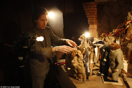 Filmmaker Wes Anderson on the set of "Fantastic Mr. Fox."