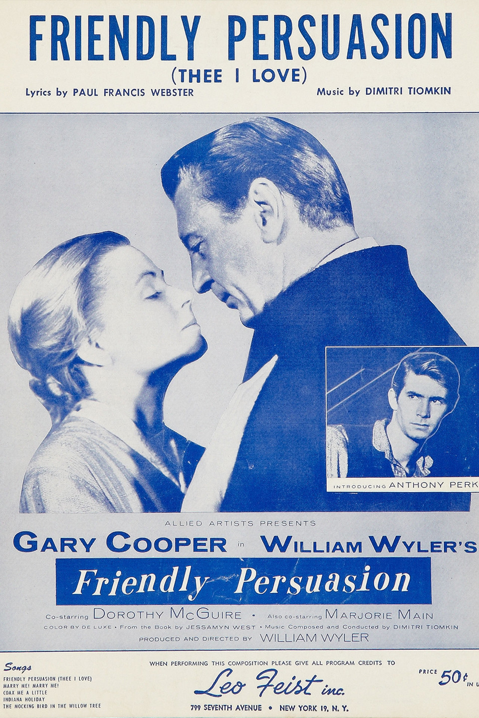 Friendly persuasion Gary Cooper vintage movie poster 