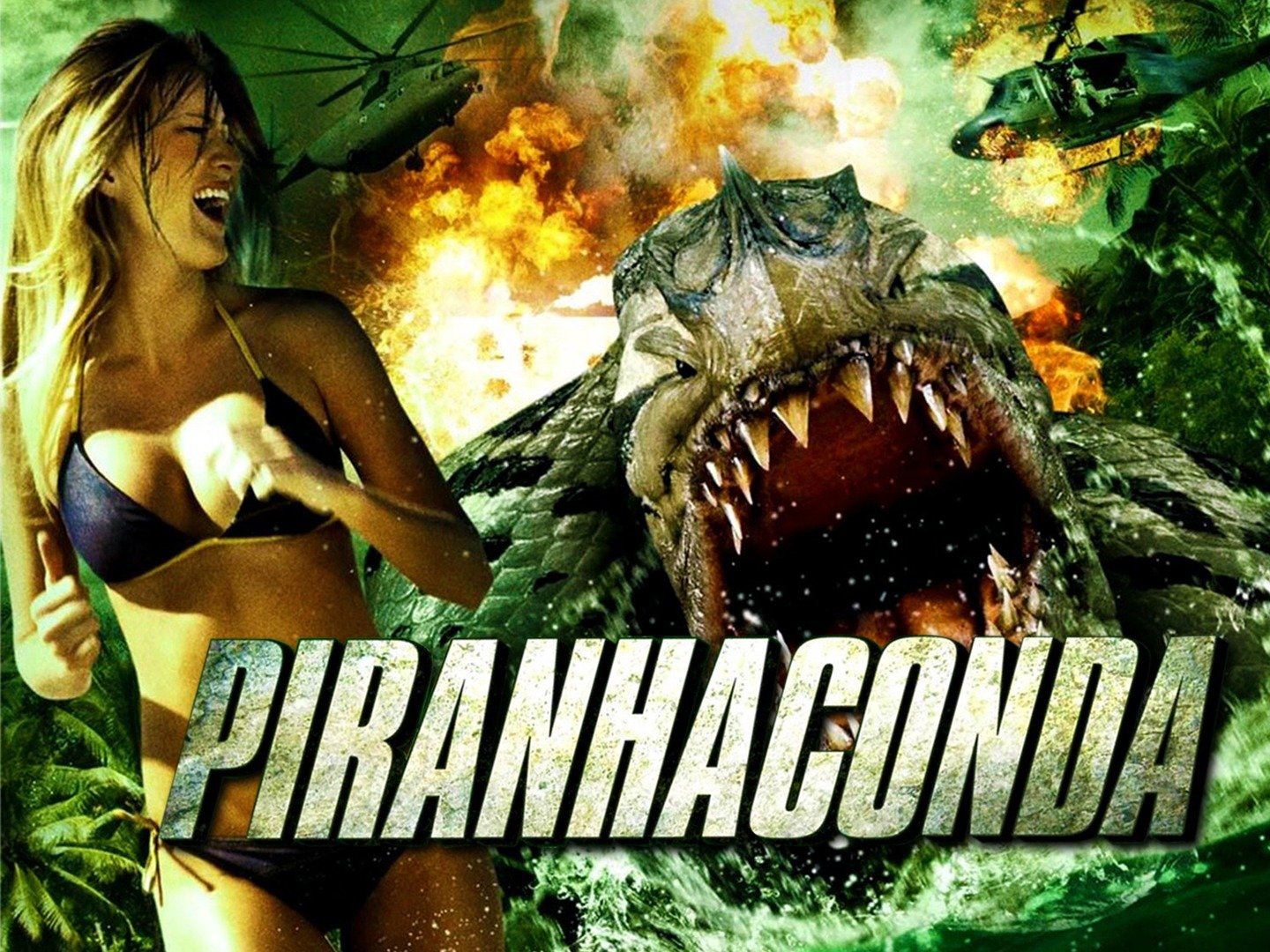 Девушка пиранья. Piranhaconda 2012.